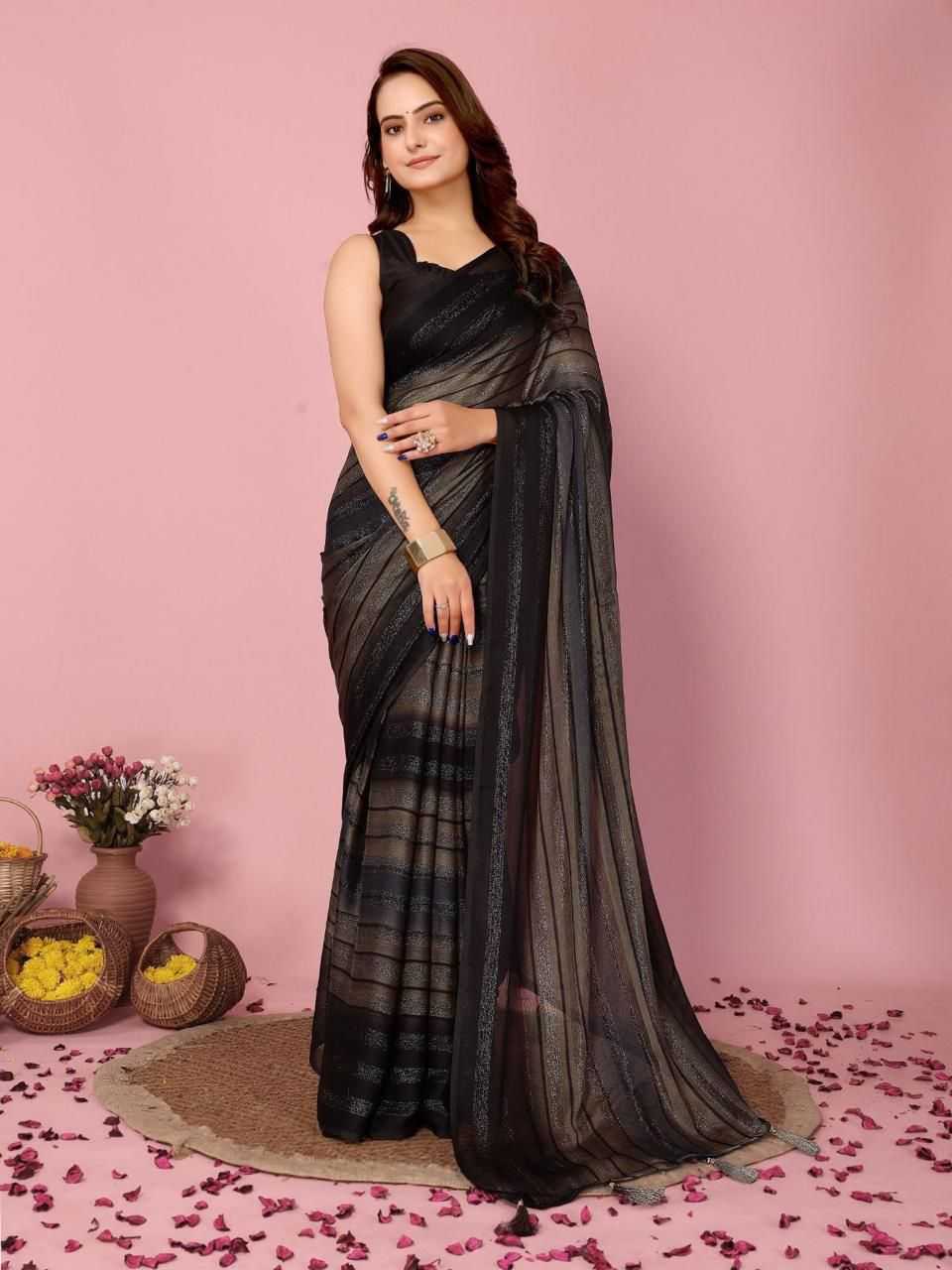 YNF NYLON RDM 738 SAREES WHOLESALE FANCY READY TO WEAR PRE DRAPED SAREES MANUFACTURER